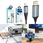 Cable adapter hoco UA15 Lightning to HDMI HD - ខ្សែបញ្ចូនរូបភាព ពីទូរសព្ទ័ទៅទូរទស្សន៍ Lightning ទៅ HDMI UA15