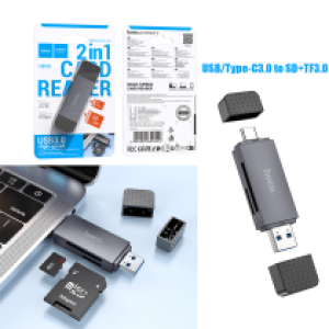 Card Reader USB/Type-C3.0 to SD+TF3.0 hoco HB45 3.0 - ប្រអប់ កាតមេម៉ូរី USB/Type-C3.0 to SD+TF3.0 hoco HB45 3.0