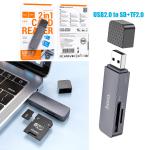 Card Reader USB2.0 to SD+TF2.0 hoco HB45 2in1 - ប្រអប់ កាតមេម៉ូរី USB2.0 to SD+TF2.0 hoco HB45 2in1