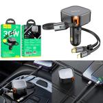 Power Car Charger 2in1 hoco NZ13 Set iPhone+TypeC - ឆ្នាំសាកក្នុឡាន 2in1 hoco NZ13 ឈុត iPhone+TypeC
