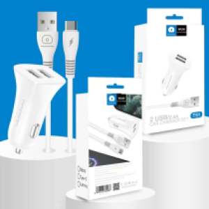 Power Car Charger WUW-T51 TypeC 2.4A - ឆ្នាំងសាកក្នុងឡាន WUW-T51 Type-C 2.4A