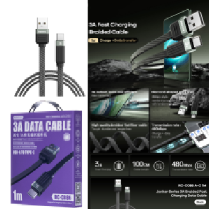Cable Charger REMAX RC-C086 3A TypeC - ខ្សែសាក REMAX RC-C086 3A ក្បាល Type-C