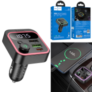 Car Bluetooth FM transmitter PD20W+QC3.0 hoco E85 - ប្លូធូឡាន FM បញ្ជូនសំលេង PD20W+QC3.0 hoco E85
