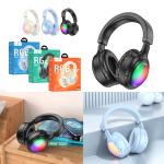 Headset Bluetooth hoco W48 LED Colorfull - កាសប្ល៊ូធូសក្តោបត្រជៀក ហូកូ W48 ភ្លើងចំរុះពណ៌