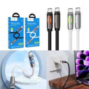 Cable Charger hoco U136 60W (Type-C to Type-C) - ខ្សែសាកលឿន ហូកូ​ U136 60W (C to C)