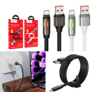 Cable Charger hoco U136 5A Type-C - ខ្សែសាកលឿន ហូកូ​ U136 5A Type-C