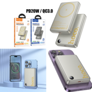 Power Bank wireless magnetic PD20W hoco Q34 10000mAh - ថ្មជំនួយ សាកលឿនឥតខ្សែ ម៉ាញេទិក hoco Q34 10000មីលីអំពែ