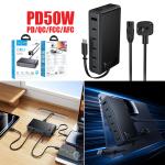 Power Charger hoco C151 PD50W 7-port(6Type-C+1USB) - ឆ្នាំងសាក ខ្វីកឆាច ហូកូ C151 PD50W 7-port(6Type-C+1USB)