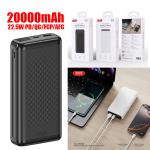 Power Bank XO PB309 22.5W（PD/QC/FCP/AFC） 20000mAh - ថ្មជំនួយ XO PB309 Fast 22.5W+PD20W 20000មីលីអំពែ