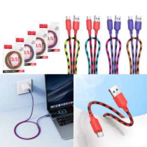 Cable Charger Hoco X116 TypeC - ខ្សែសាកស្រោបក្រណាត់ ហូកូ​ X116 Type-C