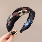 Headband D17 Black plaid - បូរសក់ D17 Black plaid