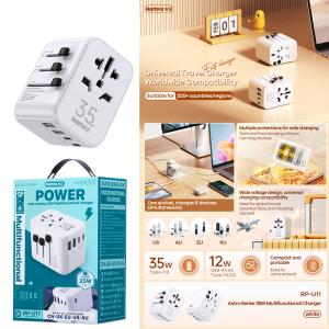 Universal Charger Remax RP-U11 35W (AC2500W) - ឆ្នាំងសាក ល្បឿនលឿន Remax RP-U11 35W មុខច្រើន