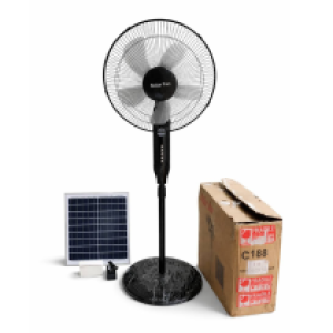 Solar Fan Rechargeable 16nch - កង្ហាសាកភ្លើង សឡា បញ្ឈរ 16inch