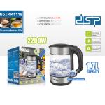 Electric kettle GLASS DSP KK1119 1.7L - កំសៀវទឹកអគ្គិសនី DSP KK1119 1.7L