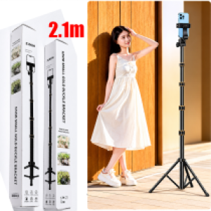 Holder Stand Tripod+Selfie Stick(2in1) KNOB SMALL 2.1M - ជើង អំពូលឡាយ+ដងស៊ែហ្វី KNOB SMALL 2.1 សងទីម៉ែត