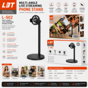 Holder desk stand live Magnetic+Fan cooler L502 - ជើងទំរទូរសព្ទ័លើតុ ម៉ាញេទិក និងកង្ហារត្រជាក់ L502