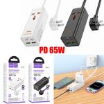 Power Strip 1socket+2Type-C+2USB PD65W hoco AC10 - ព្រីភ្លើង រុនភ្លើង1+TypeC2+USB2 PD65W hoco AC10