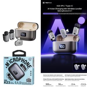 Microphone LIVE Wireless TypeC Remax K23 - ក្បាលមេក្រូអត់ខ្សែ Remax K23 Type C