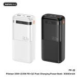 Power Bank 30000mAh PD+QC+3C Remax FP-22 2.4A - ថ្មជំនួយ PD+QC Remax FP-22 2.4A CCC 30000 មីលីអំពែ