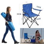Portable Folding Fishing Chair with Arm Rest Cup - កៅអីក្រណាត់បត់ ស្តូចត្រី មានដៃនិងប្រឡោះដាកកែវ