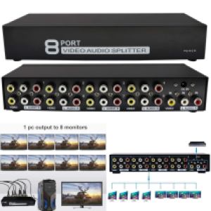 Spliter Video Audio 8Port AV-108 - ដំបំបែក វីដេអូ ចេញ 8រុន AV108