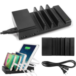 Power Charger 4 USB Station Organizer - ឆ្នាំងសាក មានរុន4 មានថ្នាក់4