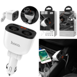 Power Car Charger cigarette 2port hoco Z28 LED - ឆ្នាំងសាកក្នុងឡាន រុន 2 និង រុនសាកថ្ម 2 hoco Z28 LED
