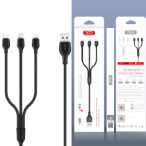 Cable Charger XO NB103 3in1(Micro+iPhone+Type-C) - ខ្សែសាក បី(អាយហ្វូន​ ម៉ាយក្រូ ថាយស៊ី) អ៊ិចអូ NB103