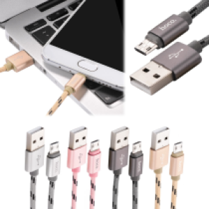 Cable Charger Hoco U6 - ខ្សែសាក ហូកូ U6 ម៉ាយក្រូដុតបានសងខាង