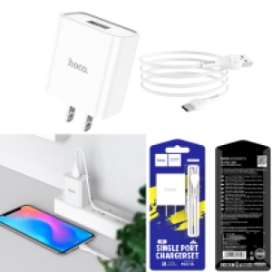 Power Charger Hoco C81 TypeC - ឆ្នាំងសាក​ ហូកូ C81 មានខ្សែ Type C