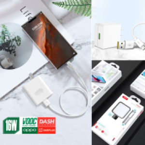 Power Charger XO L45 Oppo 16W VOOC+Type-C Cable - ឆ្នាំងសាក ខ្វីកឆាច អ៊ីចអូ L45 Oppo 16W +Type-C Cable