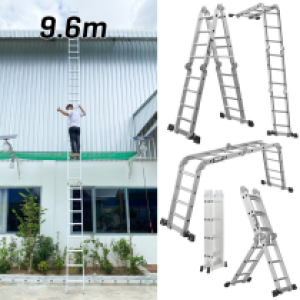 Ladder aluminum 4in1 2.4m x 4=9.6m - ជណ្តើរ 4កងកំពស់ 2.4m x 4=9.6m