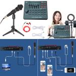 Microphone with Live Sound Controller set V8+ - ក្បាលមេក្រូឈុតជាមួយអំព្លី V8+