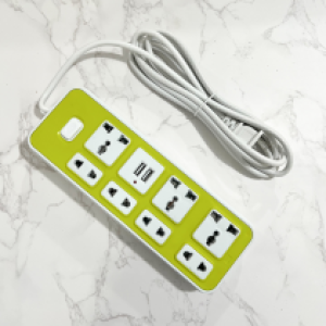 Power Strip 7Socket 2USB 3M 1524U-Type2 - ព្រីភ្លើង លេខ 1524U  7រុន និង 2 រុនសាកថ្ម 3ម៉ែត