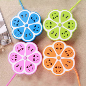 Power Strip Flower 8Socket 4USB 2.8M - ព្រីភ្លើង លេខ Flower 8រុន+4រុនសាកថ្ម 2.8ម៉ែត