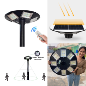 Solar Lamp all side street light UFO8-32 LED 2000W+Remote - អំពូលហ្វាសឡាបំភ្លឺផ្លូវ ម៉ូល UFO8-32 LED 2000W មានតេឡេ