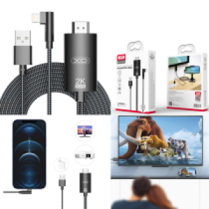 Converter Lightning to HDMI XO GB008 2K 60HZ 2M - ឌុយបំឡែង ពីទូរសព្ទ័ទៅ ទូរទស្ស៍ XO GB008 2K 60HZ 2ម៉ែត