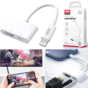 Converter Lightning to HDMI+Lightning XO HUB005 - ឌុយបំឡែង XO HUB005 ឌុយអាយហ្វូនទៅ HDMI+Lightning