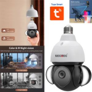 Camera Light Bulb 360° Wifi 3M SECTEC ST-426E-3MTY Tuya - កាមេរ៉ាវ៉ាយហ្វាយ360 ប្រើឌុយអំពូល SECTEC ST-426E-3MTY