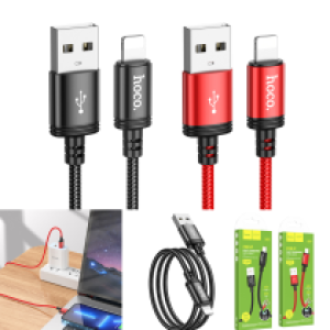 Cable Charger hoco X89 iPhone - ខ្សែសាកក្រណាត់ ហូកូ X89 ក្បាល iPhone