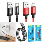 Cable Charger hoco X89 TypeC - ខ្សែសាកក្រណាត់ ហូកូ X89 ក្បាល Type-C