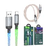 Cable Charger LED hoco U112 Type C 1m - ខ្សែសាក ភ្លើងពណ៌ ហូកូ​ U112 Type-C 1ម៉ែត