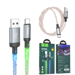 Cable Charger LED hoco U112 Type C 1m - ខ្សែសាក ភ្លើងពណ៌ ហូកូ​ U112 Type-C 1ម៉ែត