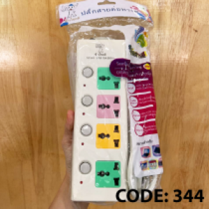 Power Strip 4Socket 4 Switch 344 - ព្រីភ្លើង 4រុន 4កុងតាក់ លេខ 344