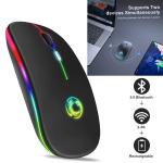 Mouse Wireless+Bluetooth Rechargeable BM110 - ម៉ៅឥតខ្សែរ និងប៊្លូធូស សាកថ្ម ស្តើង BM110