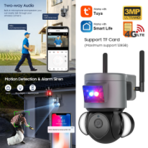 Camera Bullet  360° 4GLTE 4M Alarm SECTEC ST-429-4M-TY Tuya - កាមេរ៉ាសុវត្ថិភាព 360 Alarm SECTEC ST-429-4M-TY Tuya