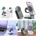 Charger Wireless Quick hoco CQ3 3-in-1 magnetic - ឆ្នាំងសាកអត់ប្រើខ្សែ ហូកូ CQ3 3-in-1 ដែកឆក់