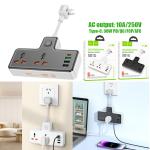 Power Strip  hoco AC12 2socket 3USB 1Type-C: 30W(PD/QC/FCP/AFC) - ព្រីភ្លើង hoco AC12 2រុនភ្លើង 3USB 1TypeCType-C: 30W(PD/QC/FCP/AFC)