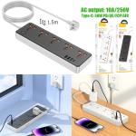 Power Strip  hoco AC14 5socket 3USB 1Type-C: 30W(PD/QC/FCP/AFC) - ព្រីភ្លើង hoco AC14 5រុនភ្លើង 3USB 1TypeCType-C: 30W(PD/QC/FCP/AFC)