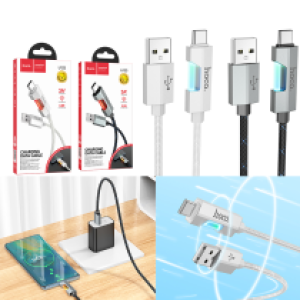 Cable Charger hoco U123 colorful Type-C - ខ្សែសាកជ័រ ភ្លើងពណ៌ hoco U123 Type-C